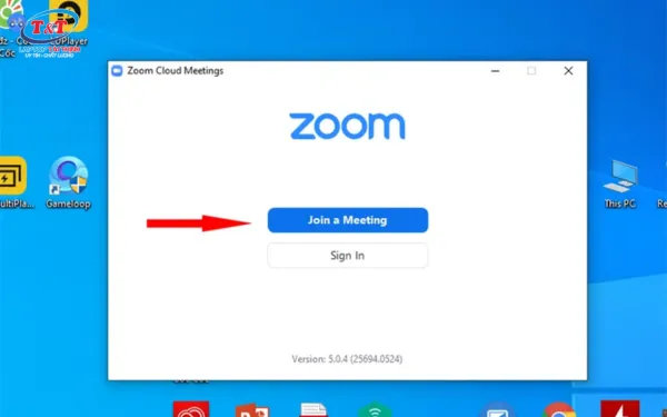 Đăng nhập Zoom sau khi tải Zoom về laptop