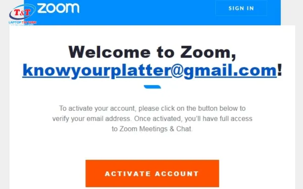 Điền thông tin tài khoản khi tải Zoom về laptop
