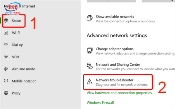 Sử dụng Internet Connection Troubleshooter